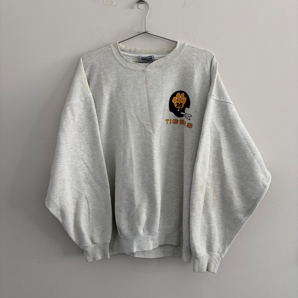 Vintage Pannill Tigers Football Sweatshirt Heather Gray XL Mens 90s Graphic